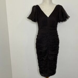Tadashi Shoji tiered silk dress‎